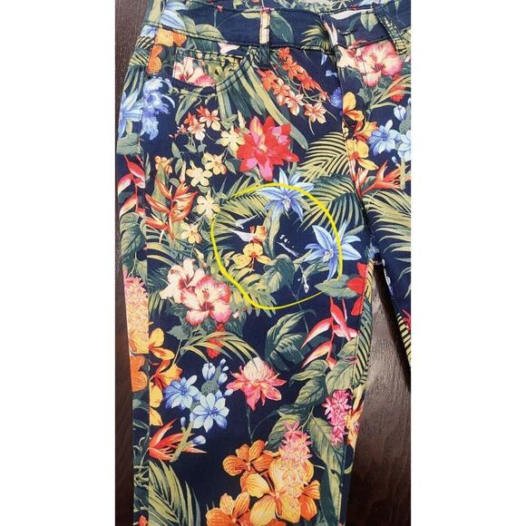 Tommy Bahama Denim Skinny Ankle Pant 29x28 Tropical Floral Print Blue TW117907 - Picture 10 of 10
